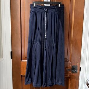 Anthropologie Navy Wide Leg Pants